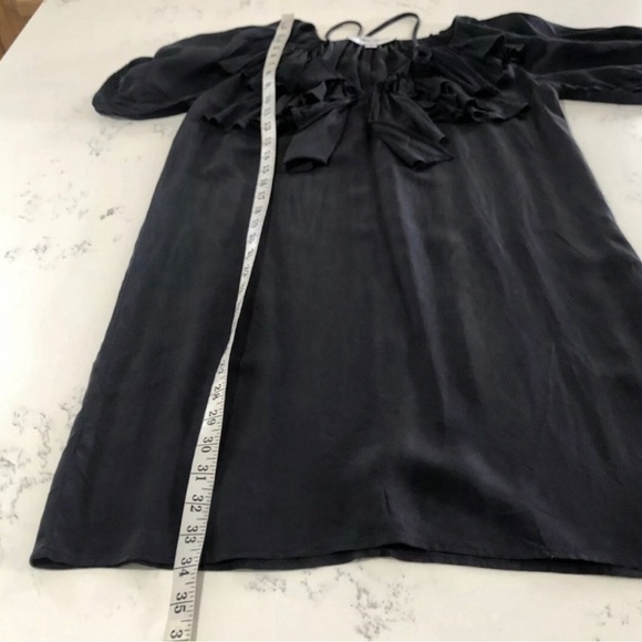 Fifteen -twenty silk ruffle tie front balloon sleeve short tunic/shirt dress - Picture 10 of 11